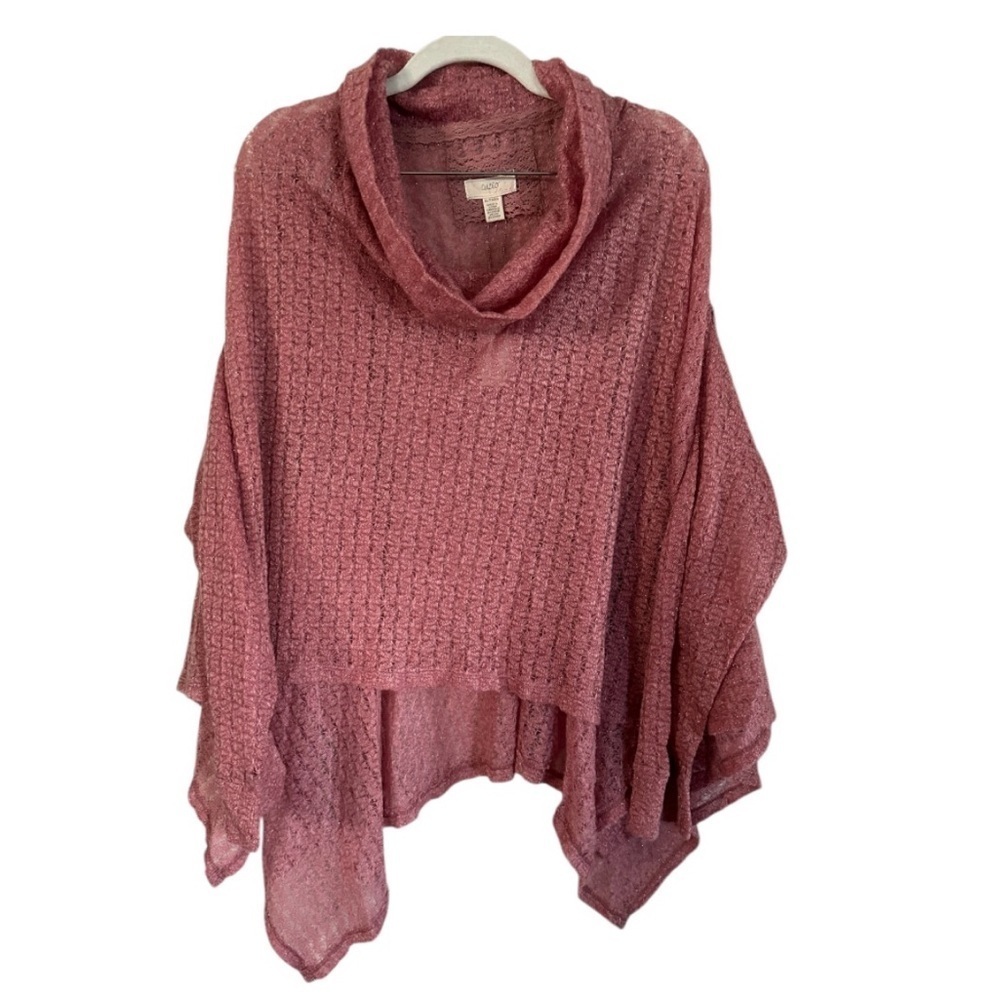 Cupio Women's Pink Knit Poncho